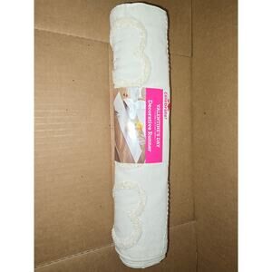 Cream Table Runner with Heart Texture Detail Valentines Table Runner 13x54 inch